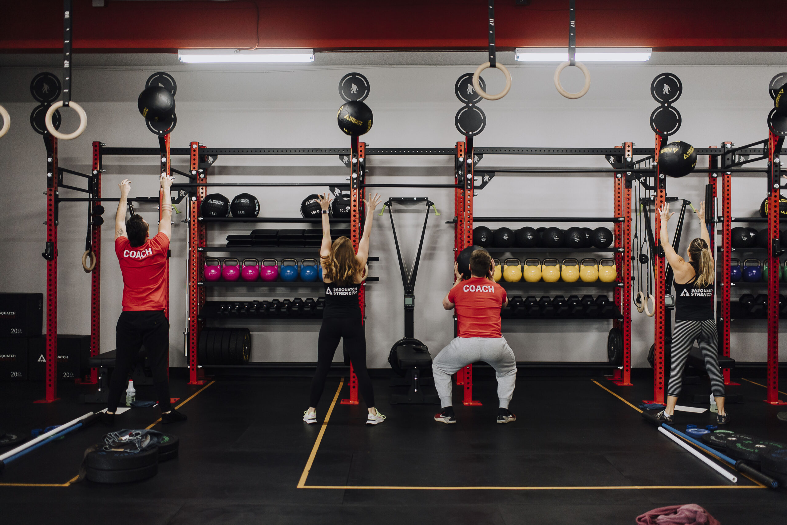 Coached group fitness class training together at Sasquatch Strength