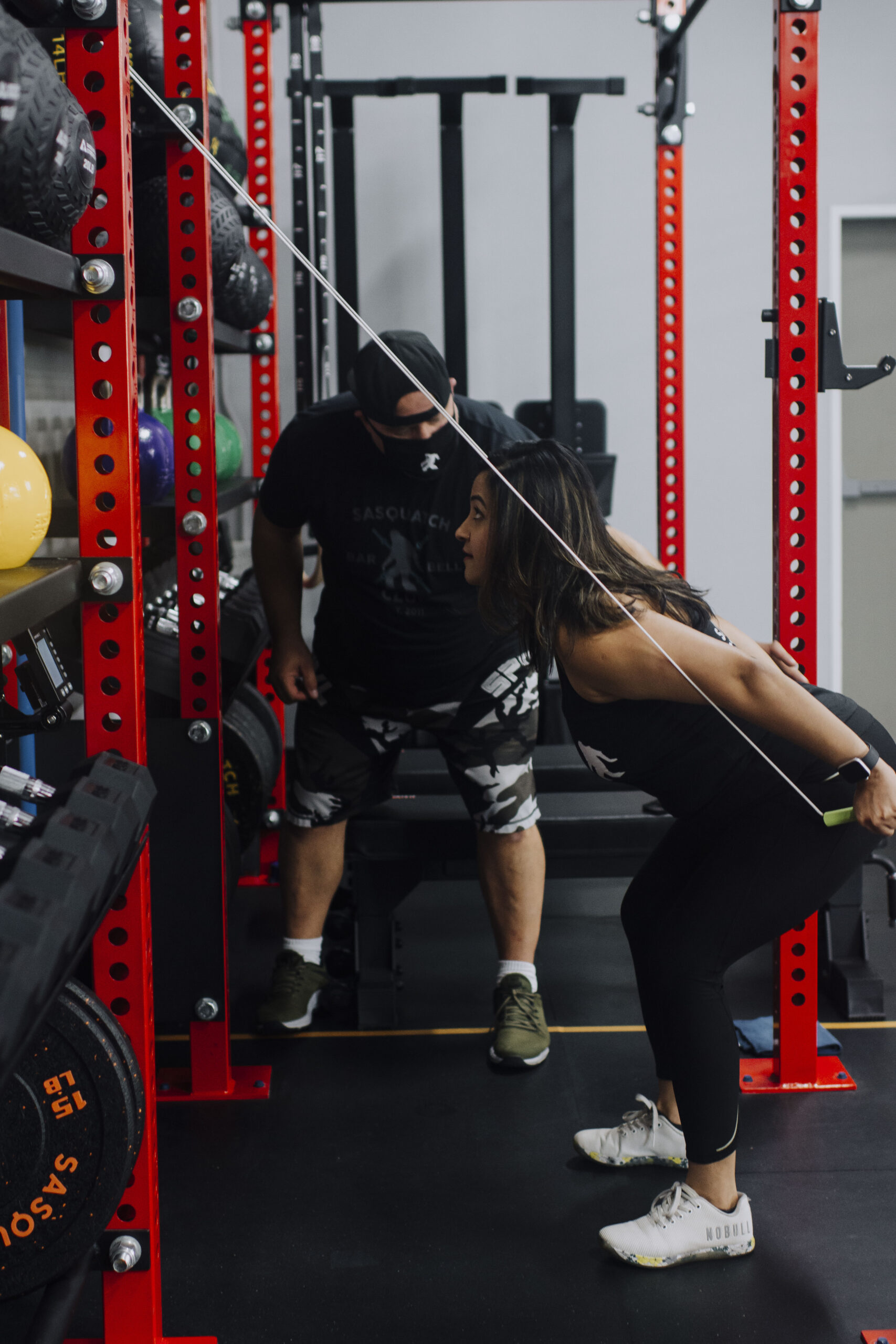 Coached squat building lower body strength before a knee or hip replacement